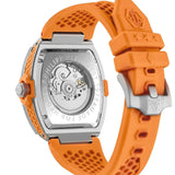 Reloj de hombre The $keleton PWJFA1225 automático de silicona y correa naranja
