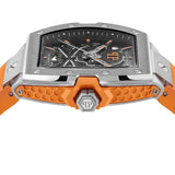 Reloj de hombre The $keleton PWJFA1225 automático de silicona y correa naranja