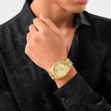 Reloj de hombre New date superlative PWMFA0525 B2 de acero y correa dorada