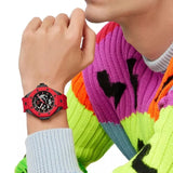 Reloj Philipp Plein PWPFA0524 B2 automático de correa de silicona Skeleton Royal Red para hombre de 46 mm