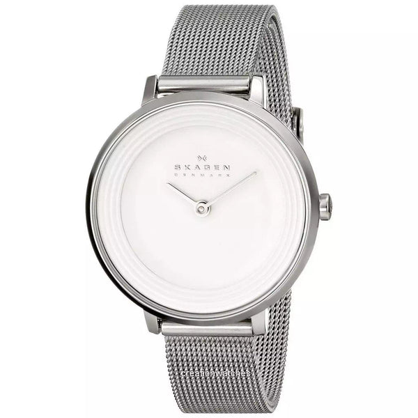Reloj Skagen Ditte Silver Dial pulsera de malla de acero inoxidable SKW2211