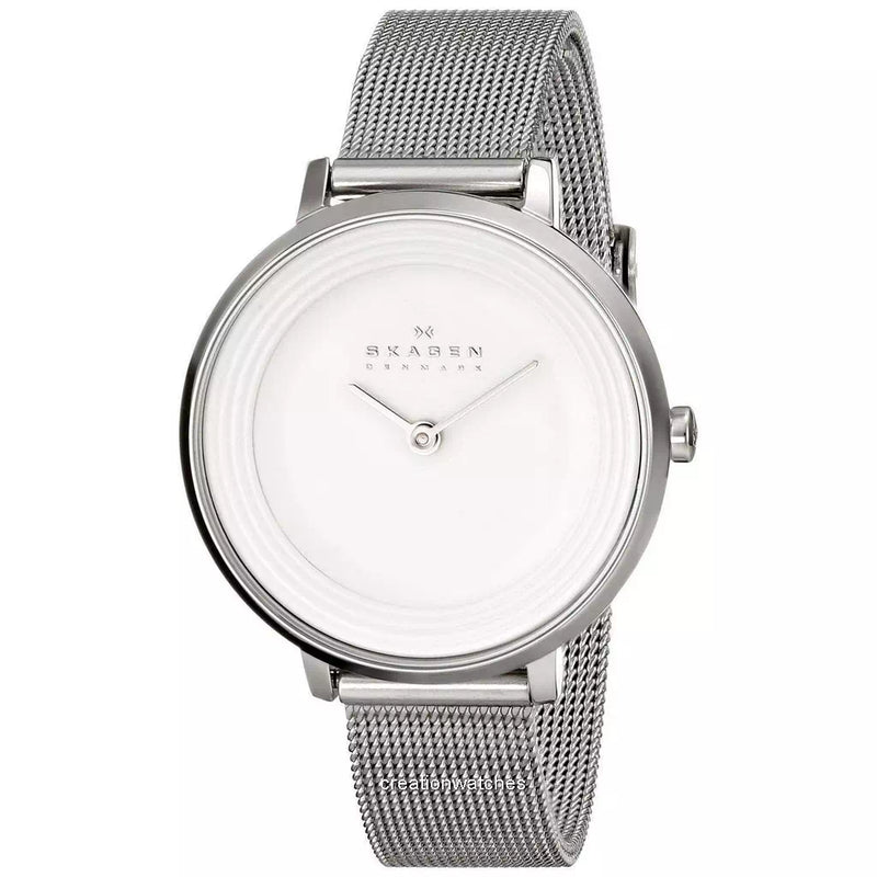 Reloj Skagen Ditte Silver Dial pulsera de malla de acero inoxidable SKW2211