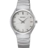 Reloj Seiko SUR615P1 Ladies Cuarzo 8 Diamantes esfera blanca B2