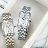 Reloj Seiko SWR091P1 Ladies Cuarzo Plateado esf rectangular b2
