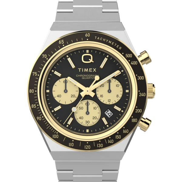 Reloj de pulsera de acero inoxidable Q TIMEX® Chronograph de 40 mm TW2W64200