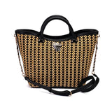 Bolso Guess Atalia Tote Mujer Rafia y Piel Negra WG964722