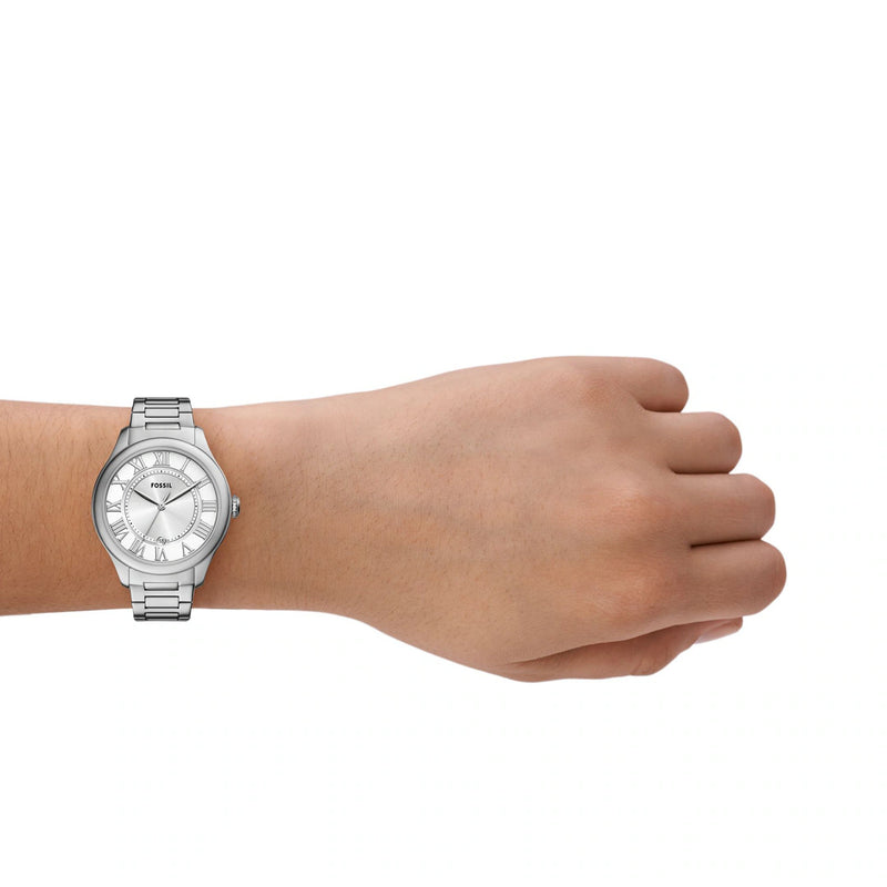 Reloj FOSSIL de cuarzo analógico metalizado para mujer con correa