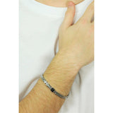 Pulsera MASERATI Hombre Acero Inoxidable Plateado y Azul Cerámica JM420ATK03