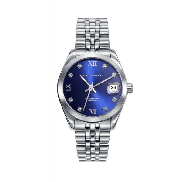 Reloj VICEROY CHIC 42414-33 Reloj de Mujer Viceroy Chic, tres agujas con calendario,caja y brazalete en acero, esfera de color azul con piedras en los indices, y agujas en color plata