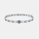 Pulsera MASERATI Hombre Acero Inoxidable Plateado y Azul Cerámica JM420ATK03