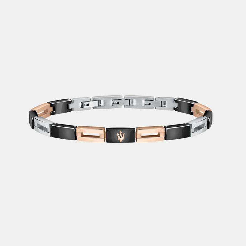Pulsera MASERATI Cerámica Negra Y Pvd Rosado JM421ATZ09