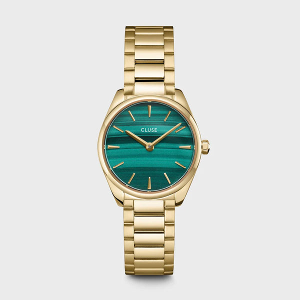 Reloj Cluse Féroce Mini Steel, verde, color oro CW11702